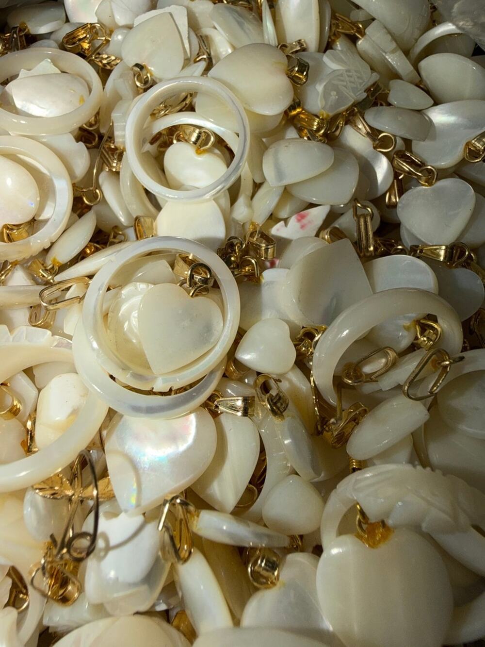 50 Bulk Mother of Pearl Jewelry Pendants & Charms Lot